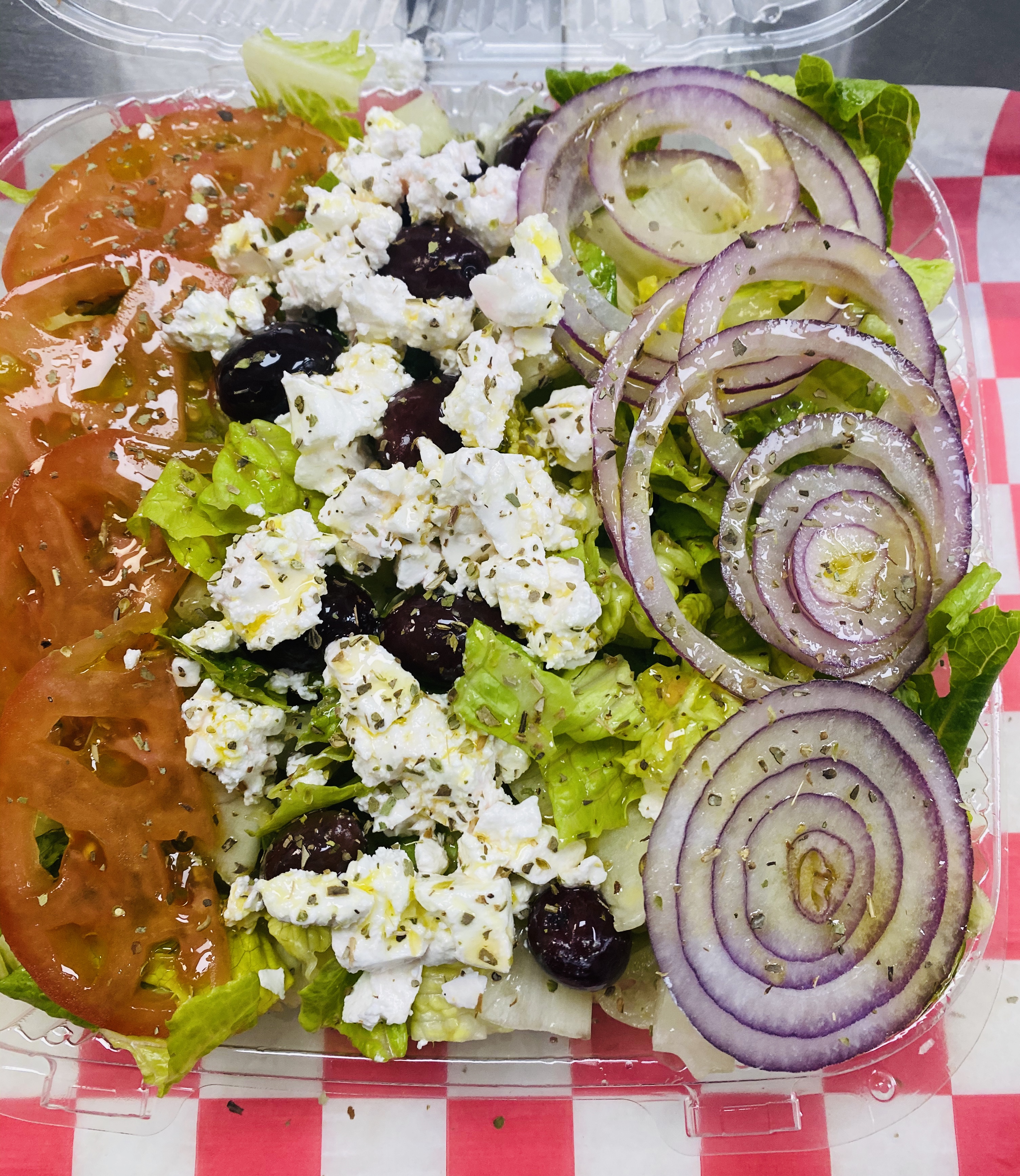 Order Greek Salad food online from Sub Master store, Hoboken on bringmethat.com