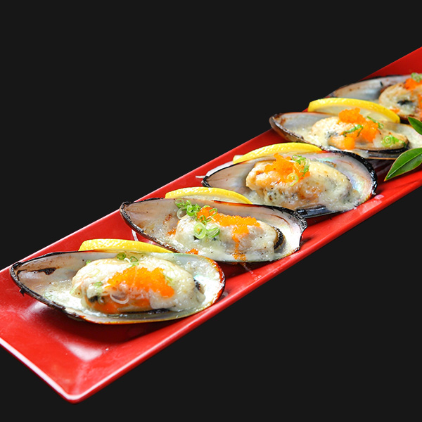 Order Baked Green Mussels (appetizer) food online from Ichiban Sushi & Bar store, Canyon Country on bringmethat.com