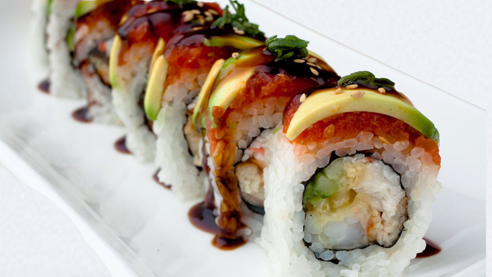Order Tiger Roll - 10pcs food online from SanSai Japanese Grill  store, Woodland Hills on bringmethat.com