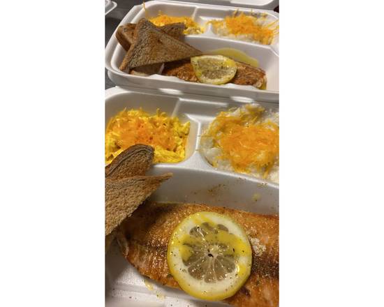 Order Fresh Salmon Breakfast food online from Dessence Cafe store, East Point on bringmethat.com