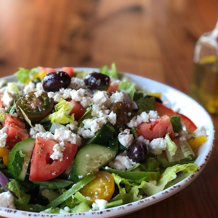Order Greek Salad food online from Ammatoli Mediterranean Bites store, Long Beach on bringmethat.com