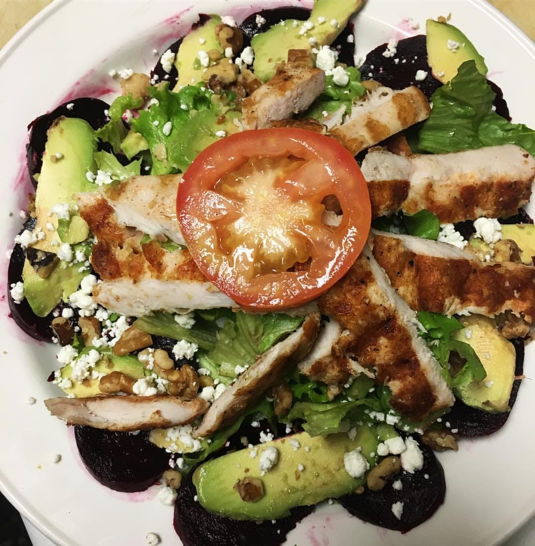 Order Grilled Chicken Salad - Large food online from Cafe Corleone store, Paramount on bringmethat.com