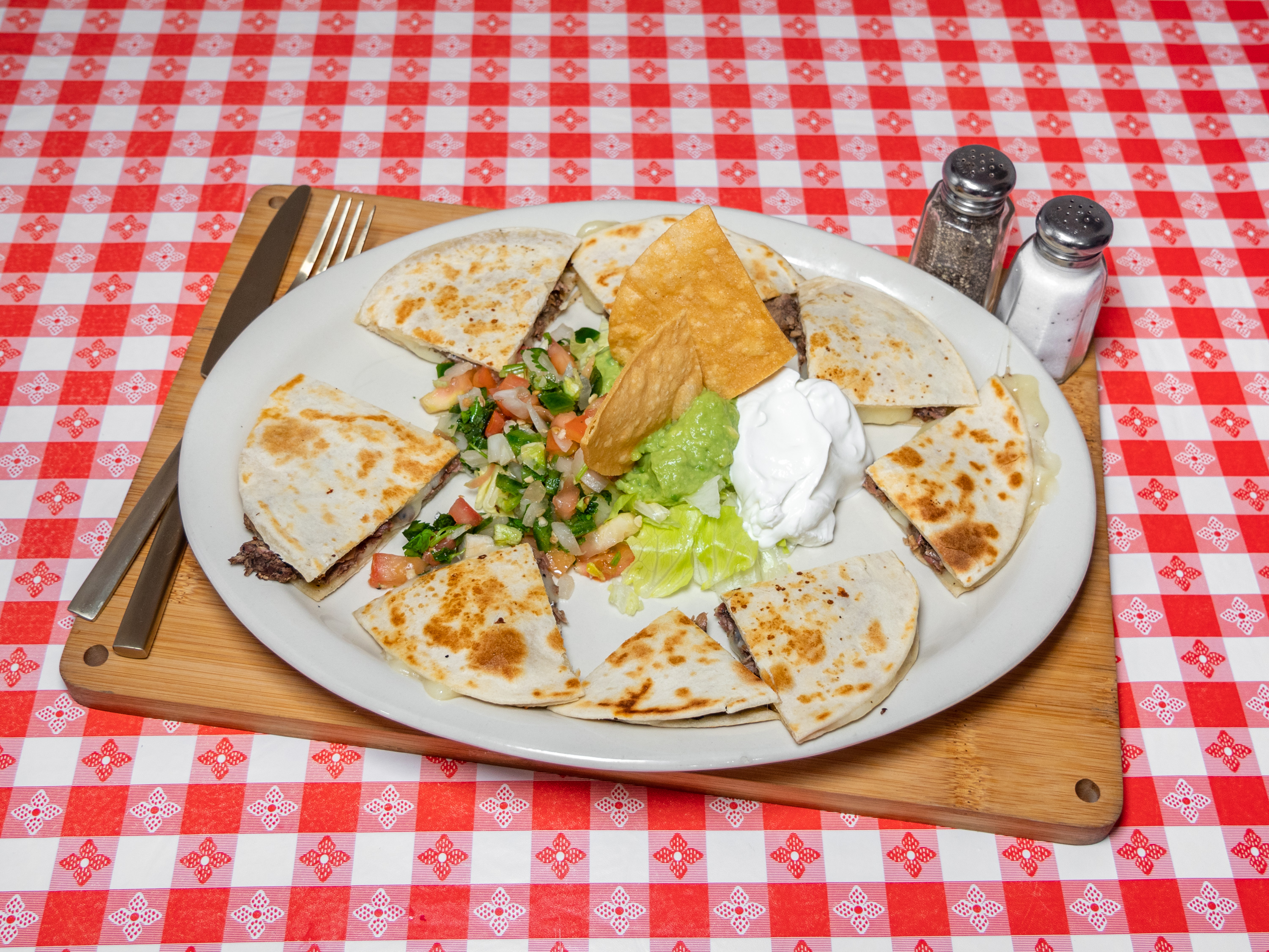 Order Pork Quesadilla food online from Tecate Mexican Restaurant store, Houston on bringmethat.com