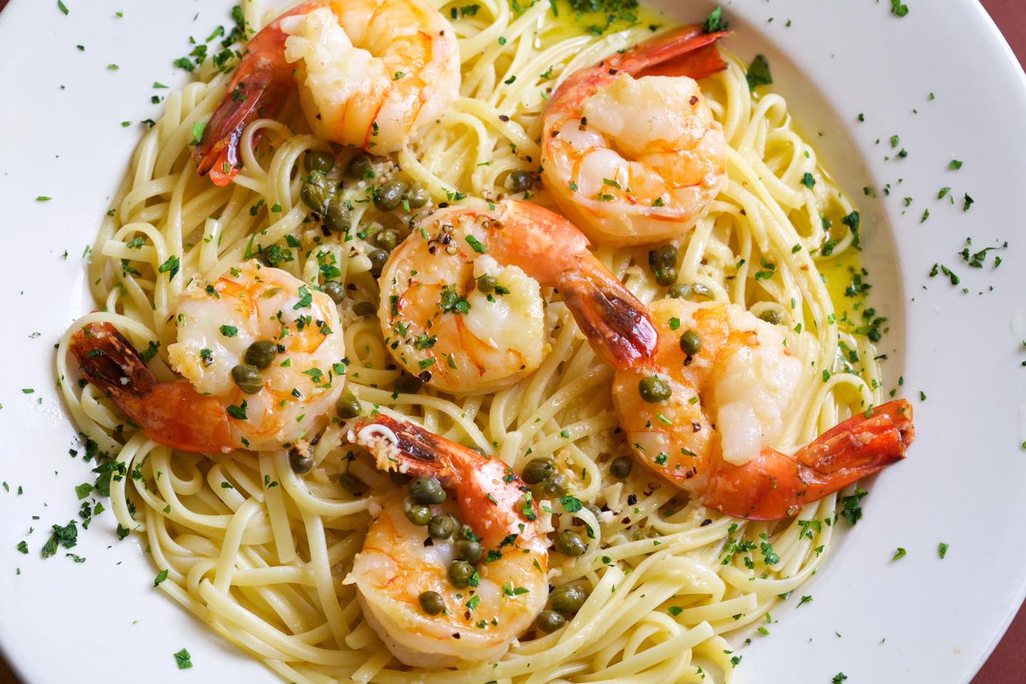 Order Scampi with Linguine Dinner food online from First & Last Tavern store, Hartford on bringmethat.com