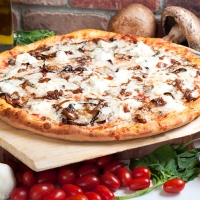 Order Roasted Eggplant Ricotta Gourmet Pizza food online from Prime Roast Beef & Pizza store, Danvers on bringmethat.com