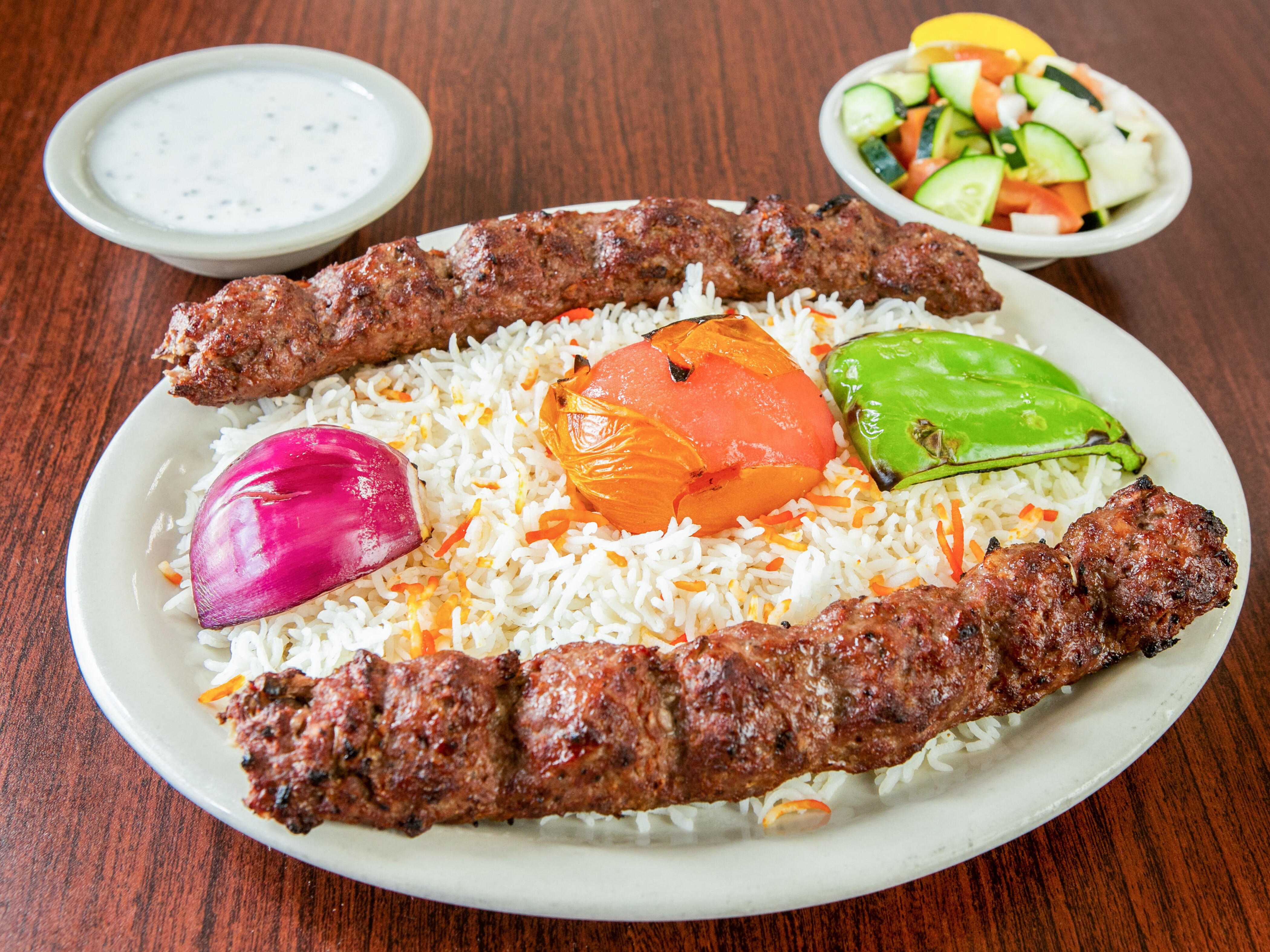 Order Beef Kofta Kabab Platter food online from Shahi Cafe store, Austin on bringmethat.com