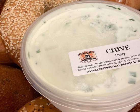 Order Chive Low Fat Cream Cheese food online from Izzy's Brooklyn Bagels store, Palo Alto on bringmethat.com