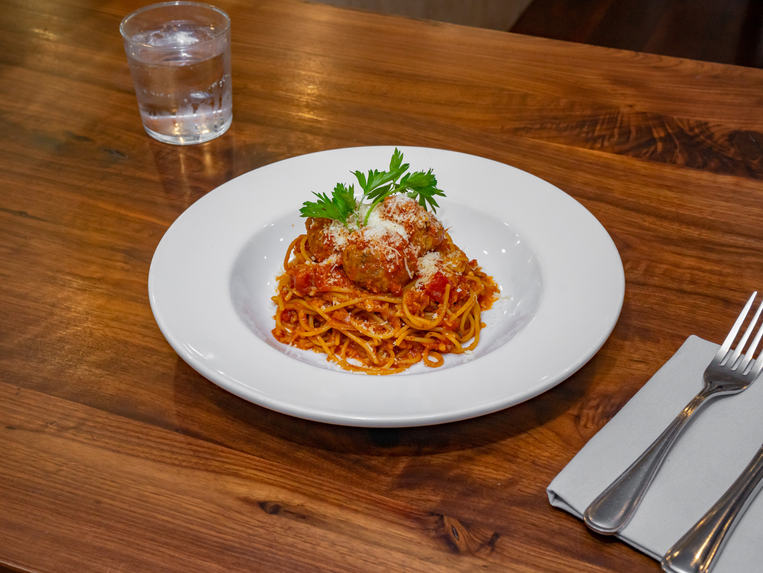 Order Spaghetti con Polpette food online from Zingari Ristorante store, San Francisco on bringmethat.com