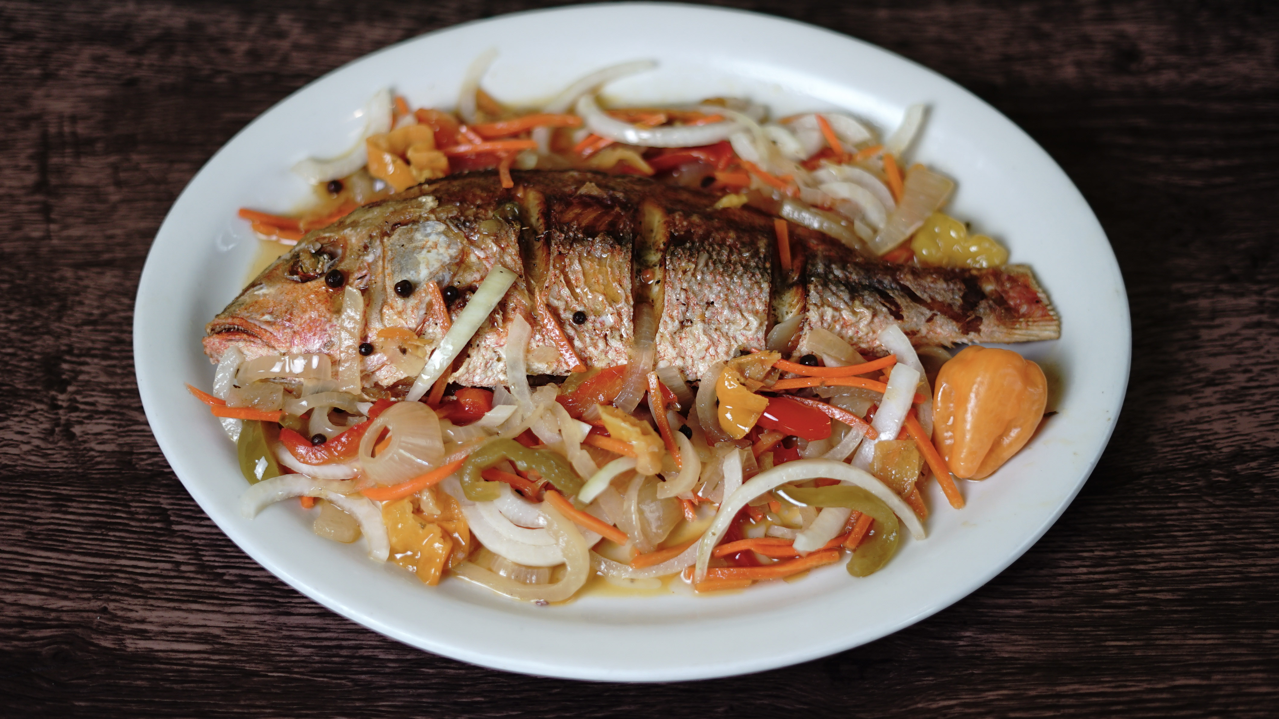 Order Escovitch Fish Dinner food online from Yaad Style Jamaican Cuisine store, Portland on bringmethat.com
