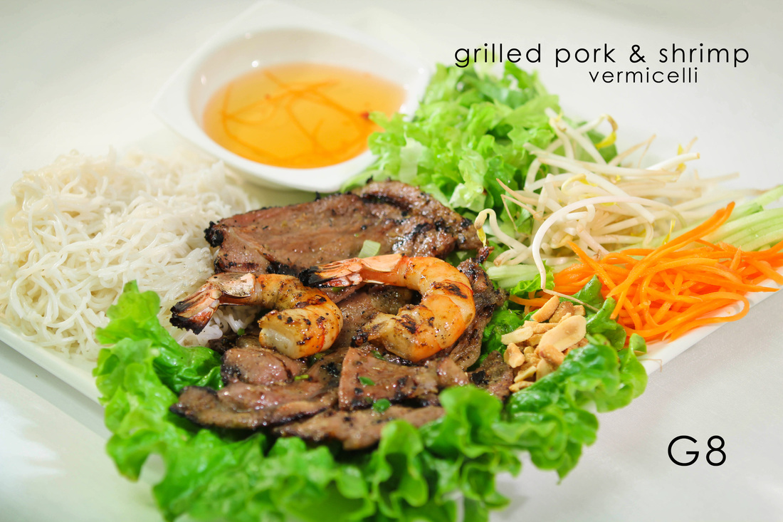Order G8. Grill Pork and Shrimp Vermicelli Bowl food online from Pho Binh store, Houston on bringmethat.com
