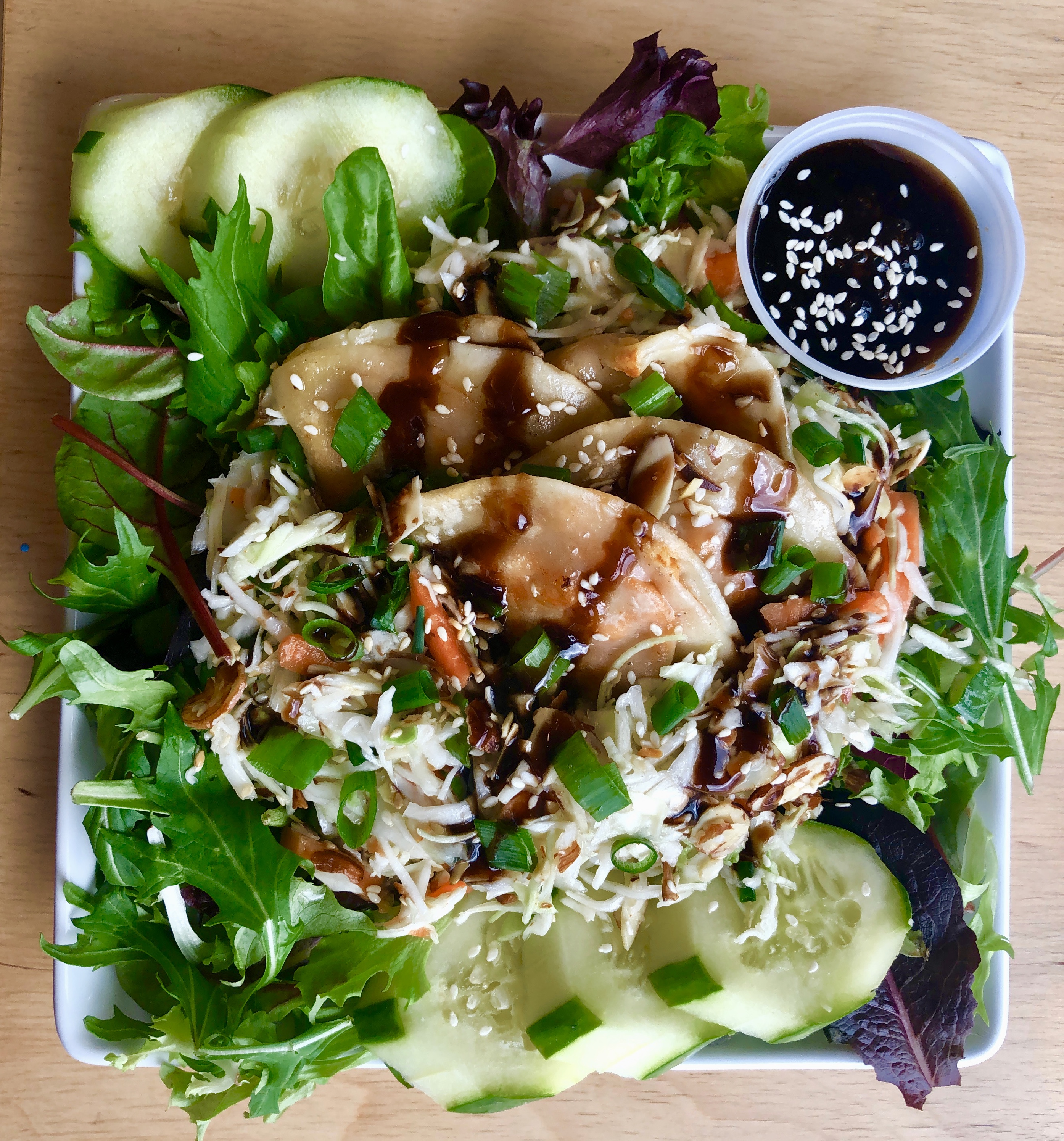 Order Crunchy Asian Salad with Zesty Shrimp Pierogie food online from Pierogie Kitchen store, Philadelphia on bringmethat.com