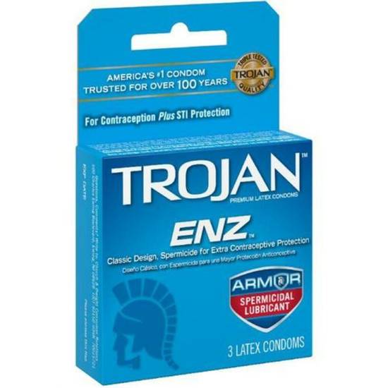 Order Trojan Condoms - ENZ w/ Spericidal Lubricant food online from IV Deli Mart store, Goleta on bringmethat.com