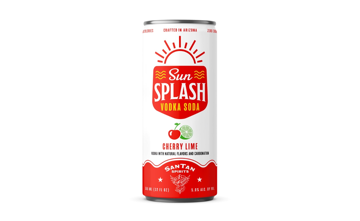 Order SunSplash Cherry Lime Vodka Soda Single Can 1pk-12oz can cocktail (5% ABV) food online from Santan Brewing Co. store, Chandler on bringmethat.com