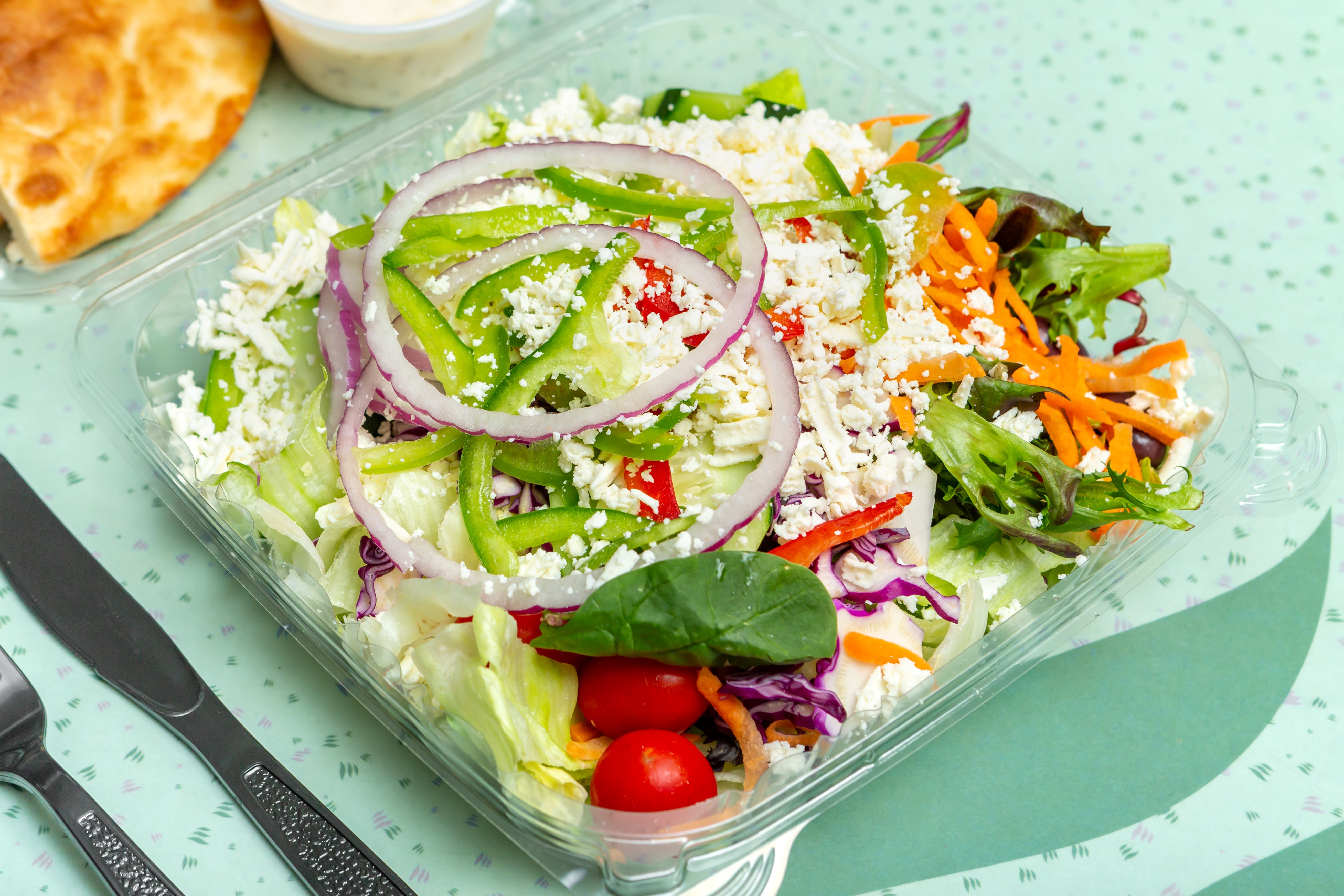 Order Greek Salad - Mini food online from Lexington House Of Pizza store, Lexington on bringmethat.com