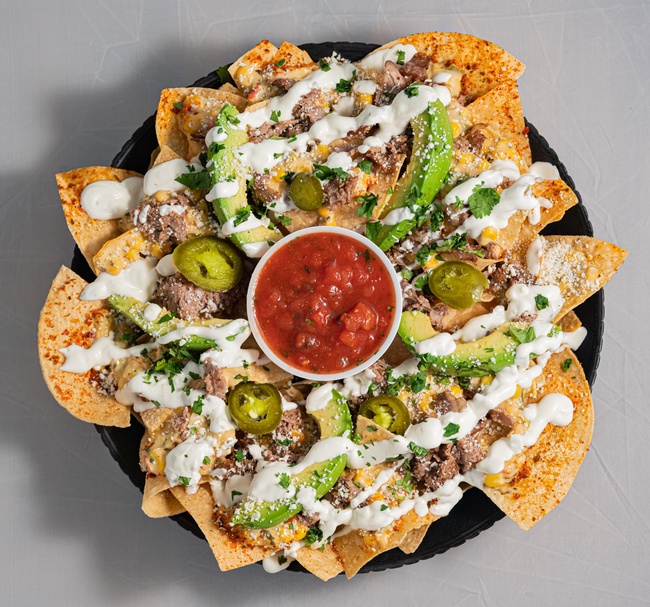 Order Street Corn Nachos with Steak food online from Hurricane Grill And Wings store, Round Rock on bringmethat.com