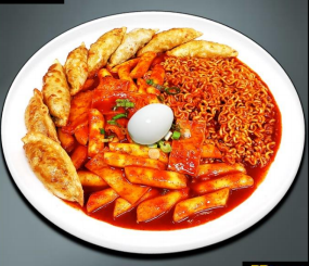 Order [D8] 라떡만 / Ddukbokki with Ramen & Fried Dumpling food online from Jjang Restaurant store, Buena Park on bringmethat.com