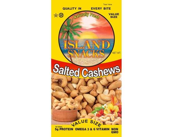 Order Island Snacks Salted Cashews 2.25 oz food online from Pacific Liquor Market store, Bell Gardens on bringmethat.com