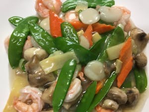 Order D12. Shrimp Pea Pods (Lunch) food online from Lemongrass Cafe store, Louisville on bringmethat.com