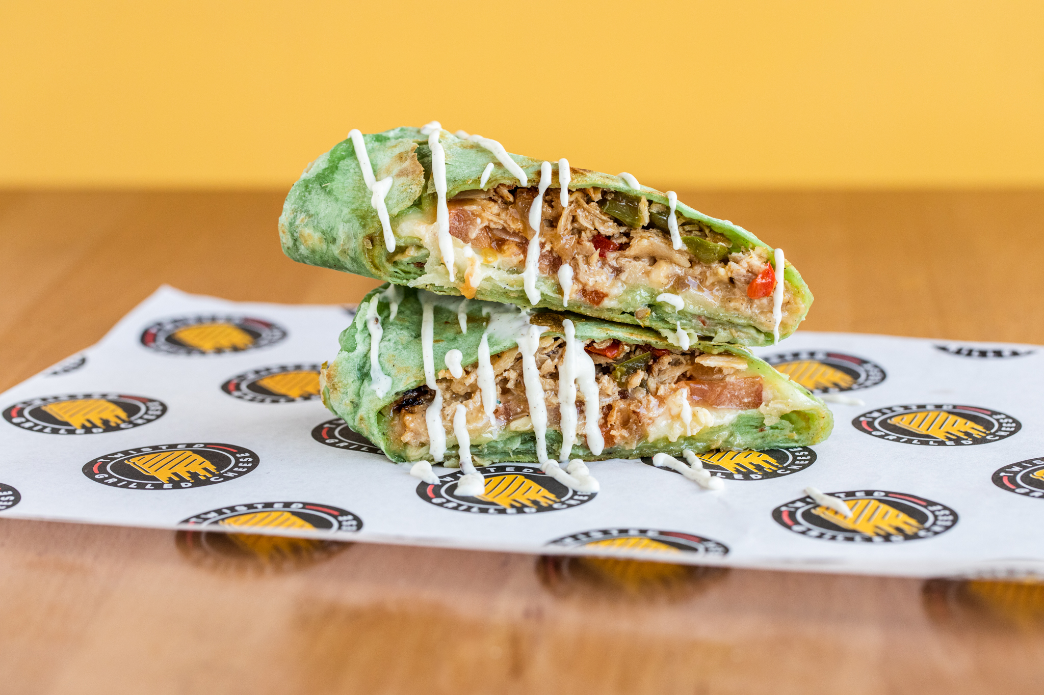 Order Twisted Halal Wrap - CHICKEN food online from Twisted Grilled Cheese store, Houston on bringmethat.com