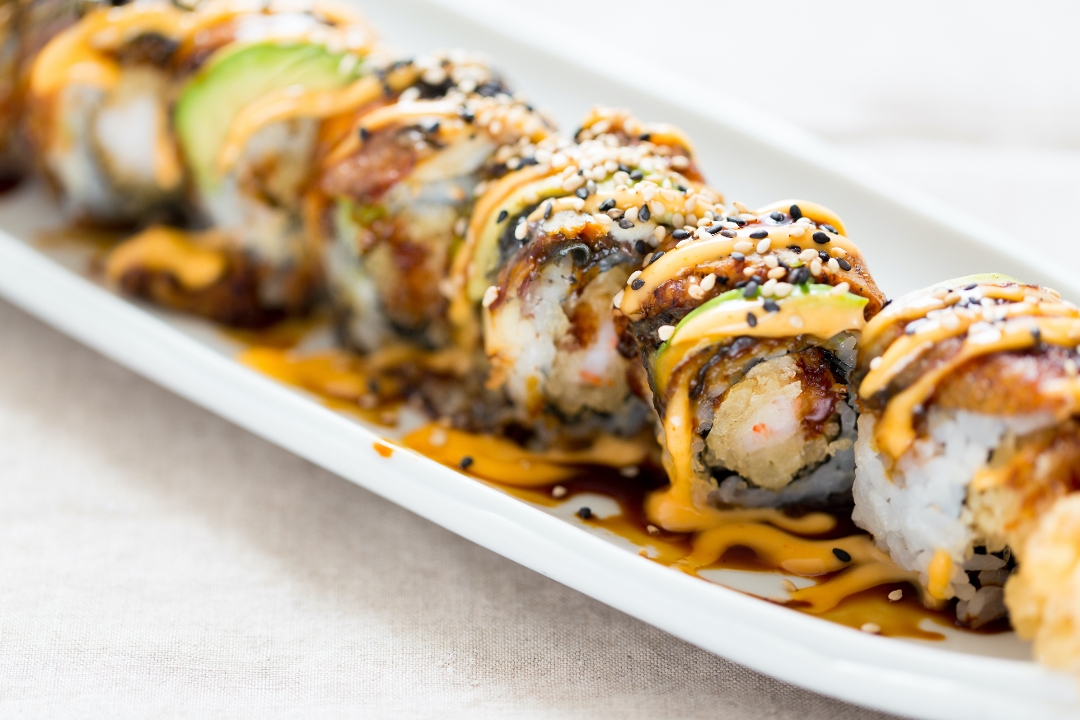 Order Crazy Dragon Roll food online from Sushi Too store, Pittsburgh on bringmethat.com