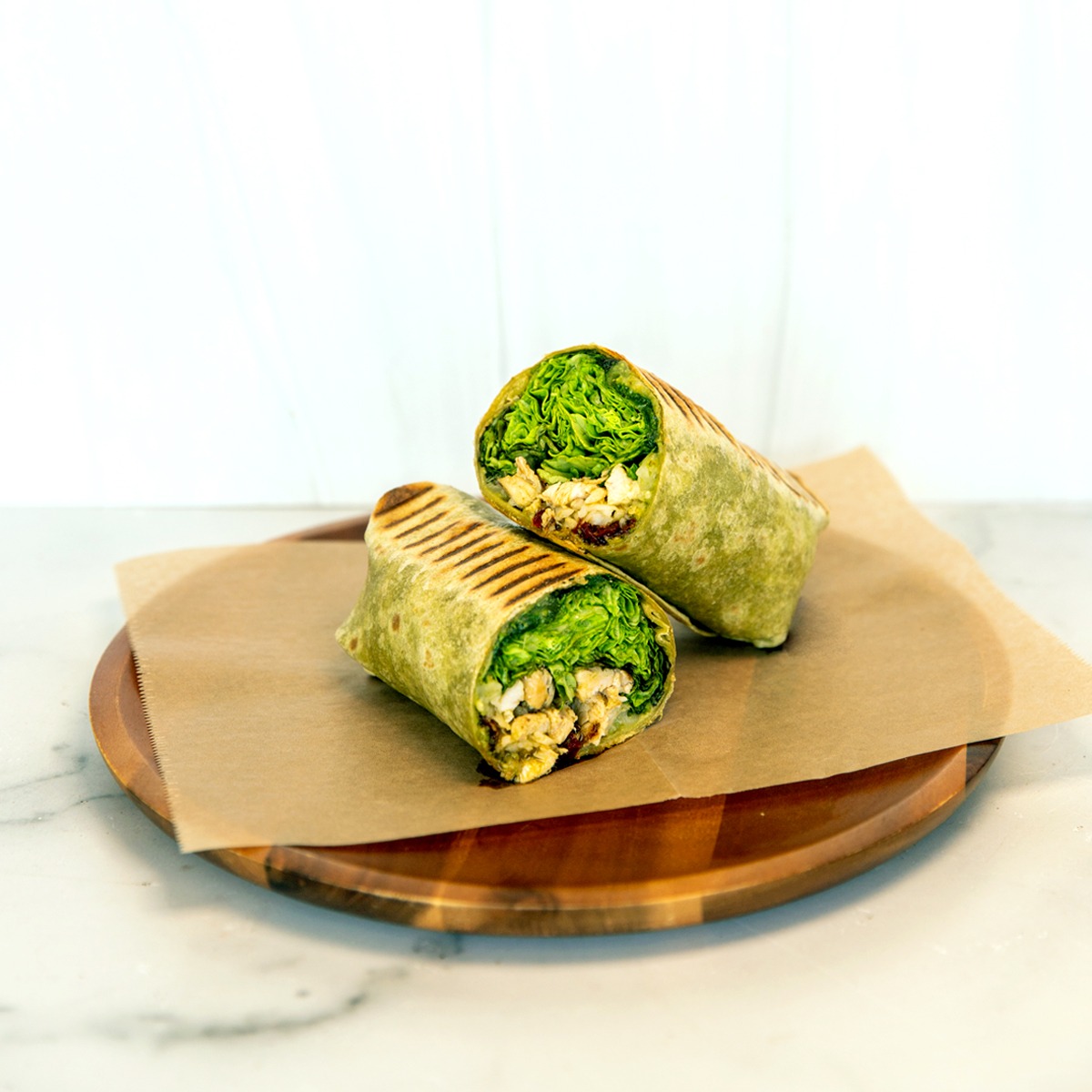 Order Chicken Pesto Wrap food online from Kale Me Crazy store, Brookhaven on bringmethat.com