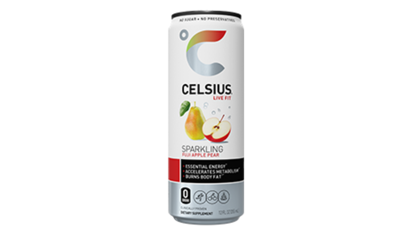 Order Celsius Sparkling Fuji Apple Pear 12oz Can food online from Oceanview Liquor store, Hermosa Beach on bringmethat.com