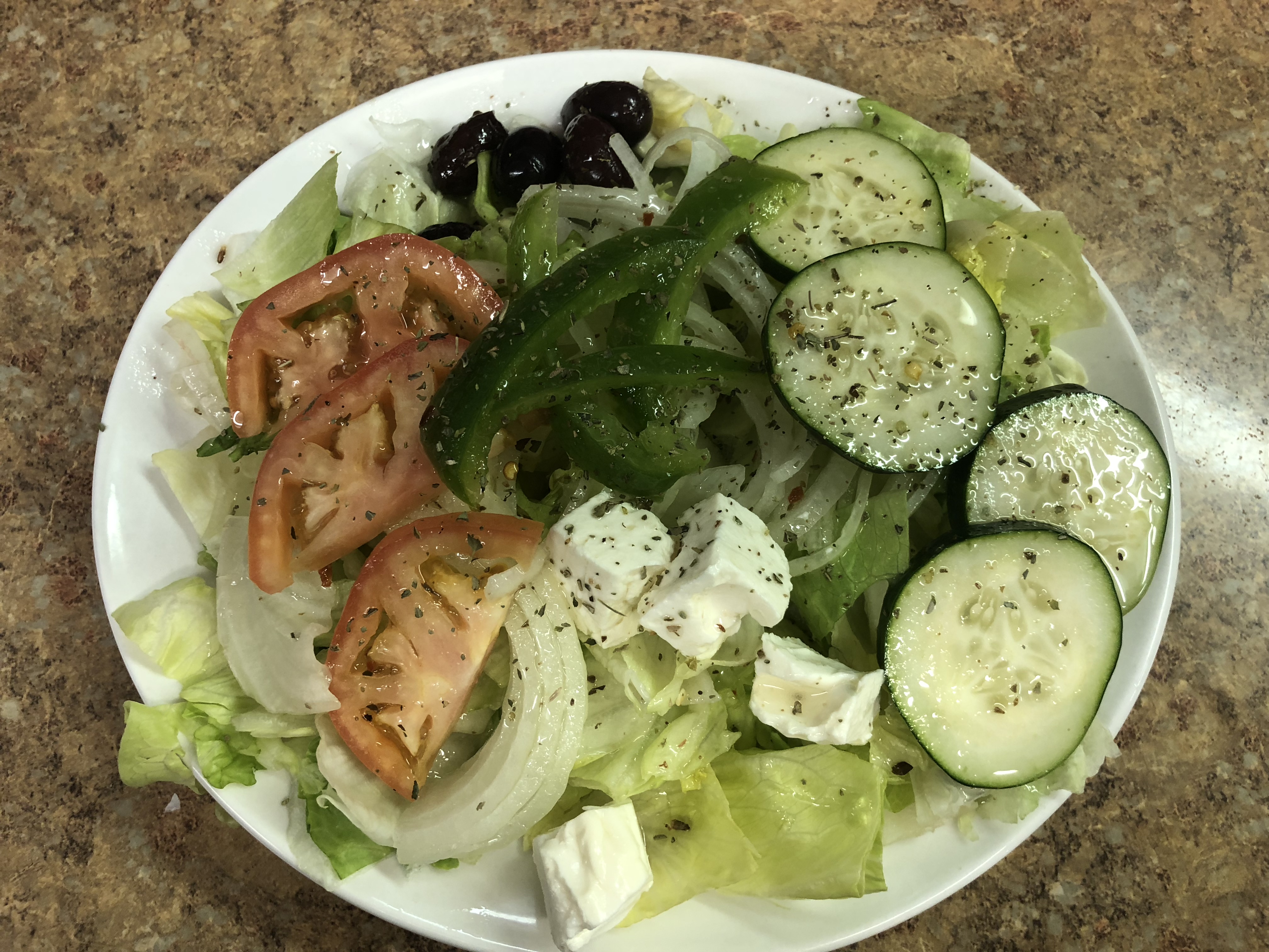 Order Greek Salad food online from Rocky's Gyros store, Berkeley on bringmethat.com