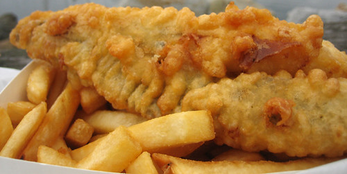 Order Beer Battered Fish and Chips food online from Krush store, Bakersfield on bringmethat.com