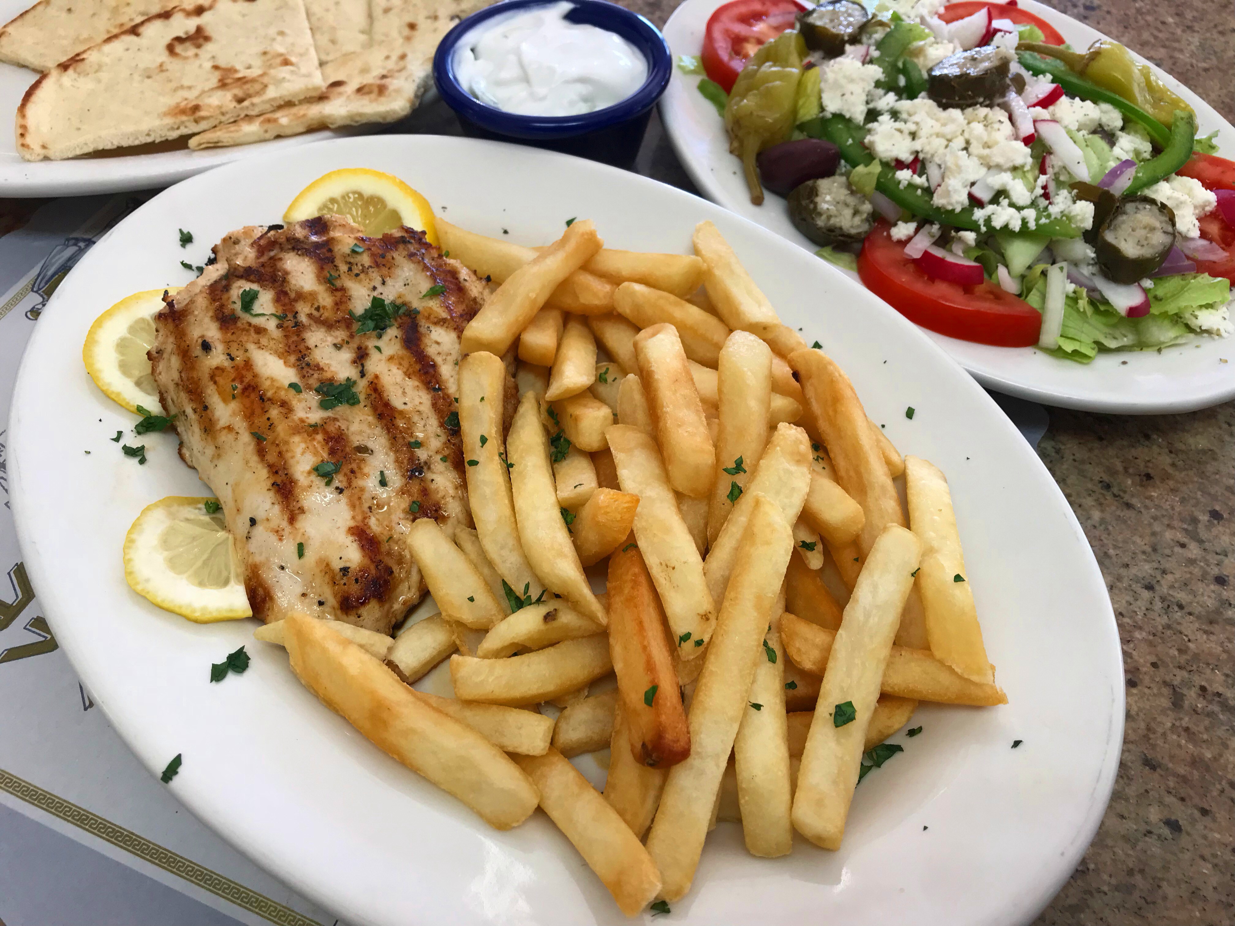 Order Grilled chicken plate food online from Gyro Corner store, Flushing on bringmethat.com