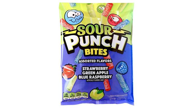 Order Sour Punch Bites Assorted Chewy Candy Flavors food online from Route 7 Food Mart store, Norwalk on bringmethat.com