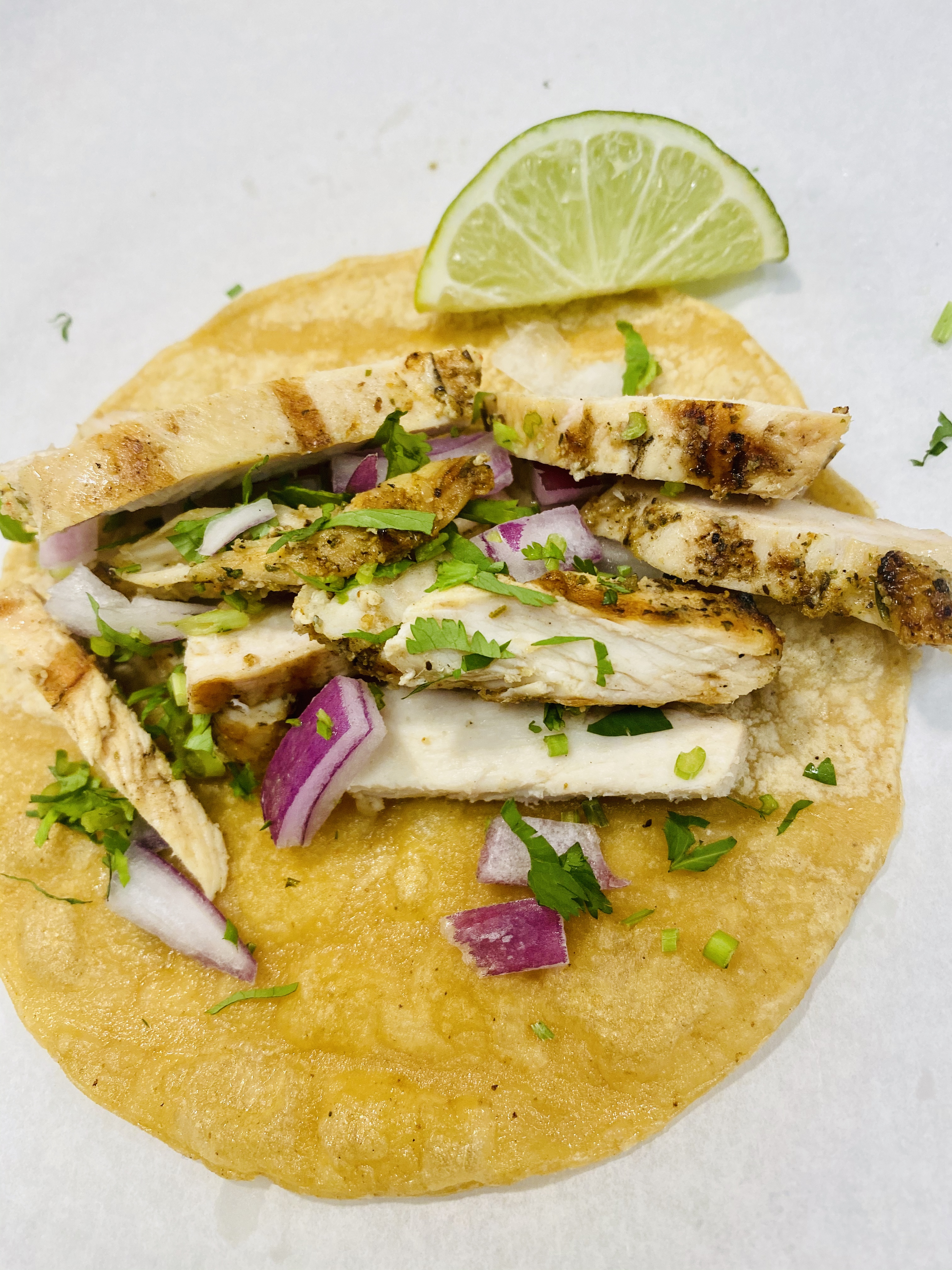 Order Grilled Chicken Taco food online from Guac N Tacos store, Western Springs on bringmethat.com