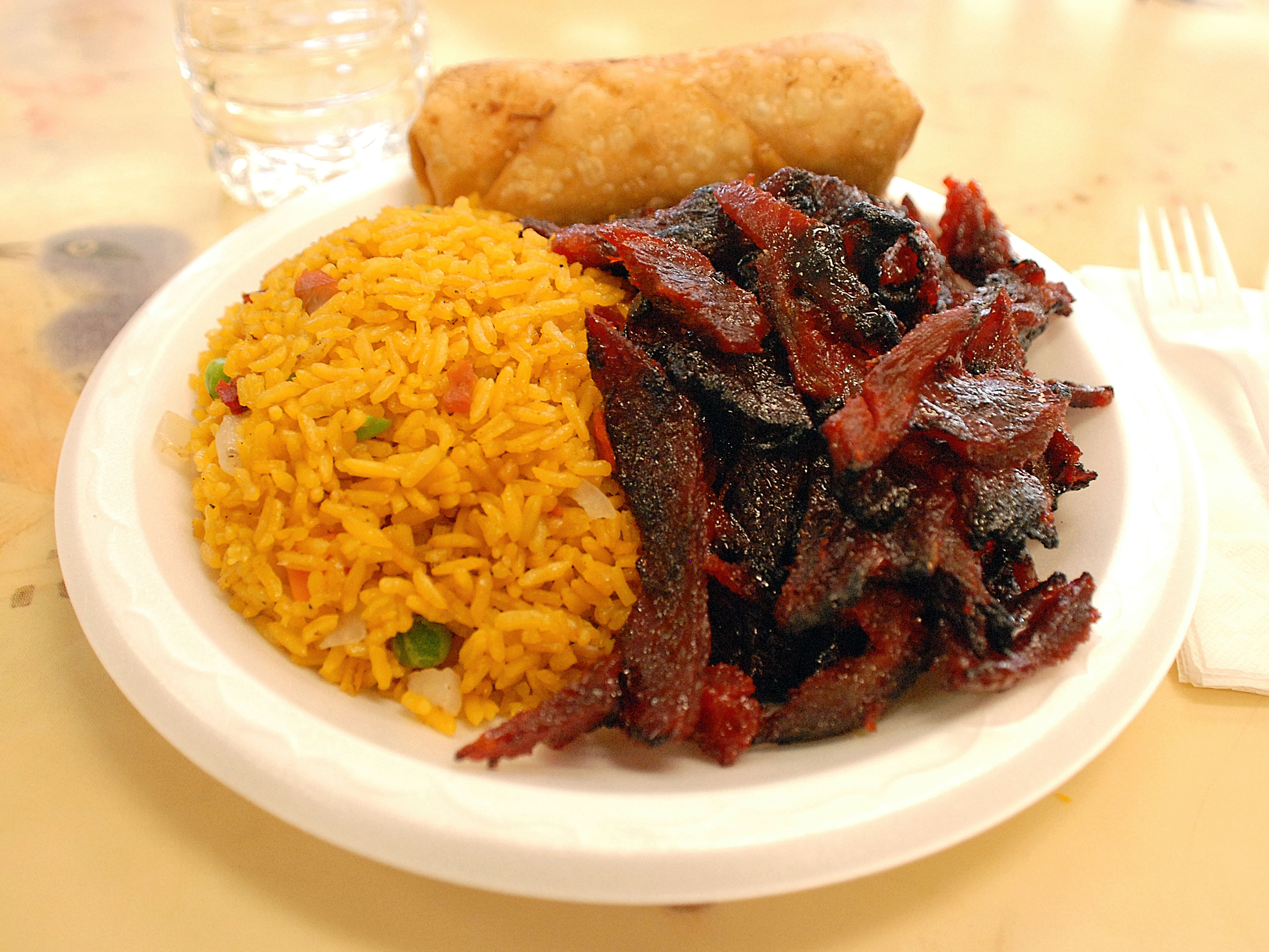 Order C16. BBQ Pork Boneless Spare Ribs Combo Plate food online from New East Chinese store, Hackensack on bringmethat.com