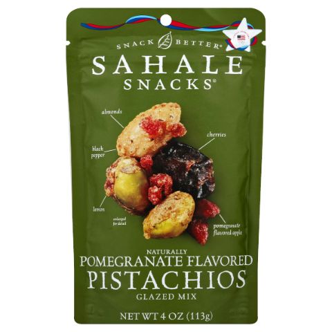 Order Sahale Snacks Naturally Flavored Pomegranate Pistachios Glazed Mix 4oz food online from 7-Eleven store, Dallas on bringmethat.com