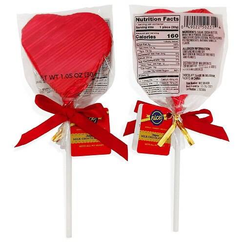 Order Nice! Valentine's Belgian Milk Chocolate Heart Lollipop - 1.05 oz food online from Walgreens store, El Paso on bringmethat.com