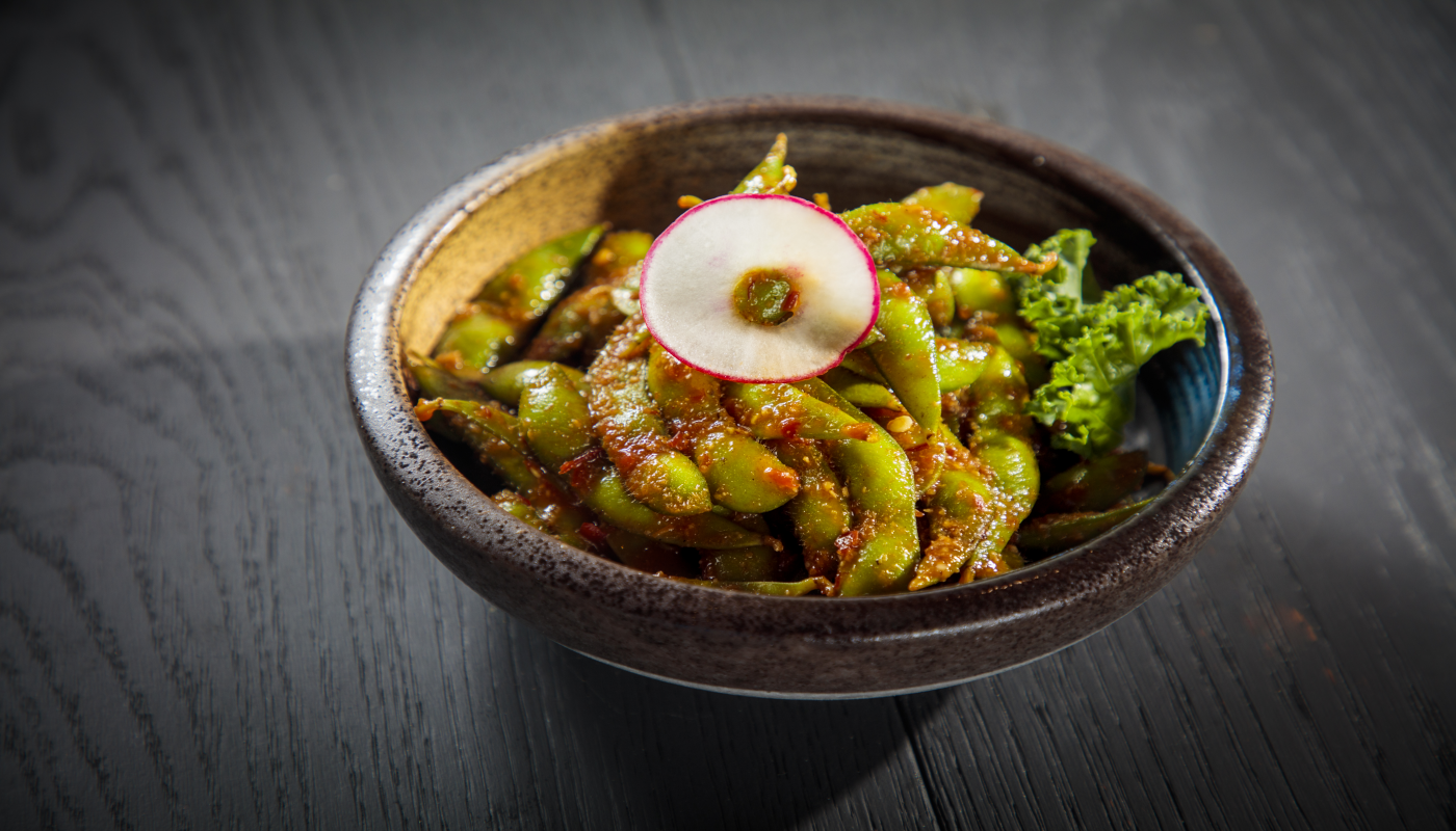 Order S19. Spicy Garlic Edamame food online from Starfish Sushi - Downey store, Downey on bringmethat.com