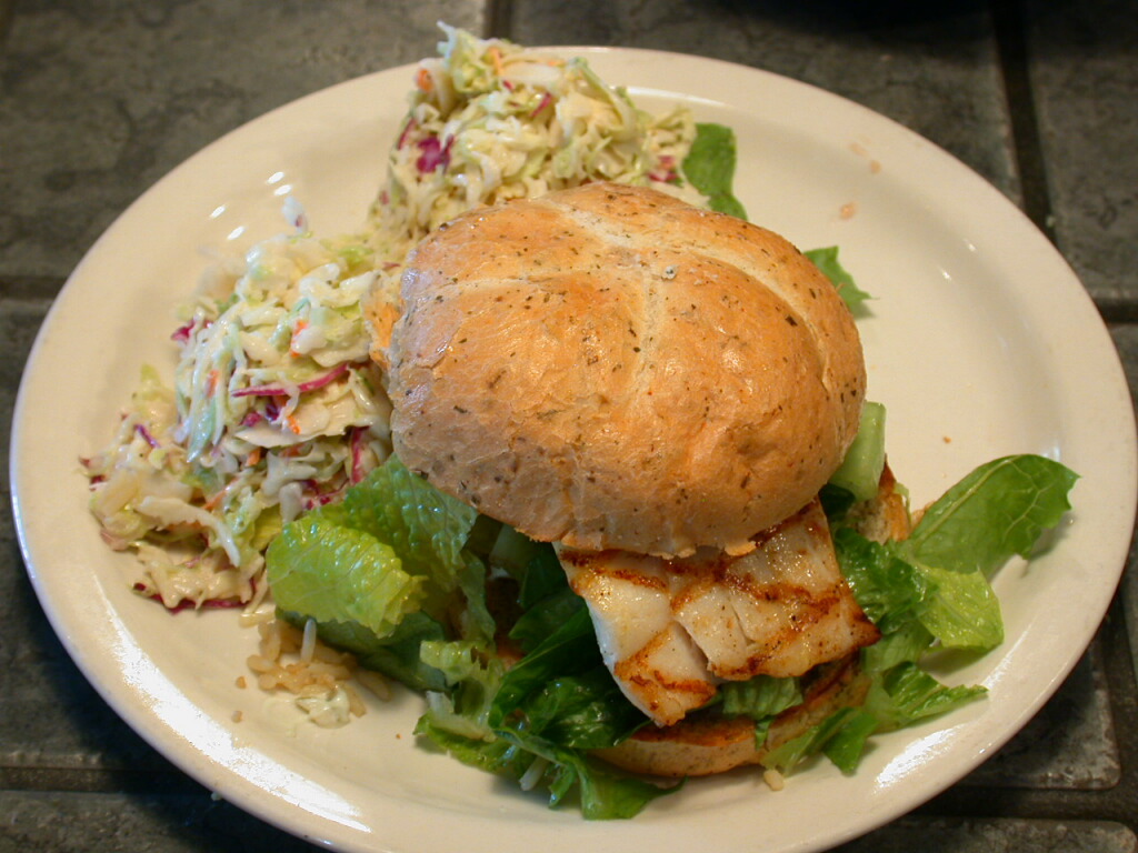 Order Halibut Sandwich food online from Fishermans Market & Grill store, La Quinta on bringmethat.com
