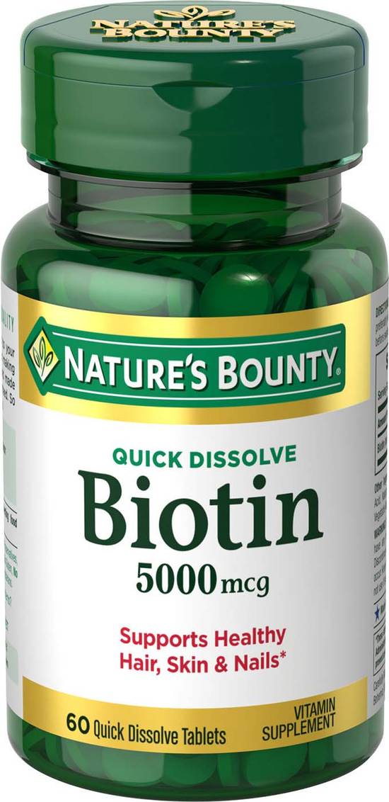 Order Nature's Bounty Biotin 5mg (60 ct) food online from Rite Aid store, Palm Desert on bringmethat.com