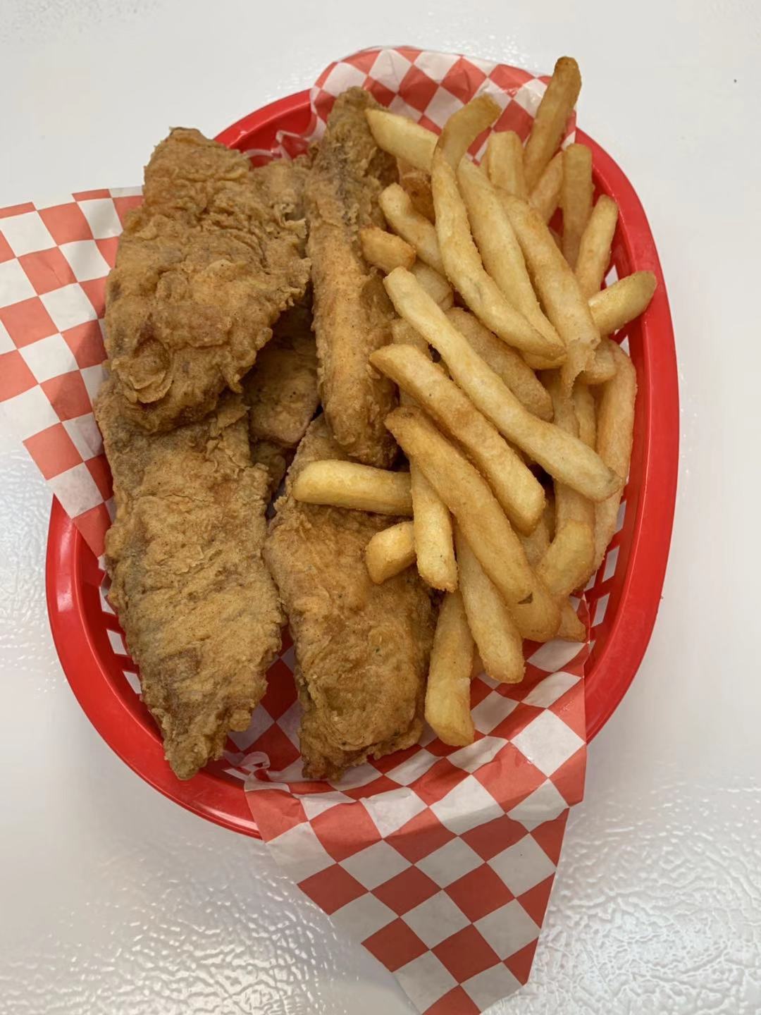 Order 6 Piece Fried Tilapia Basket food online from Tasty Crab store, Fayetteville on bringmethat.com