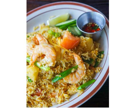 Order Khao Pad Sapparod (Pineapple Shrimp Fried Rice) food online from Chao krung store, Los Angeles on bringmethat.com