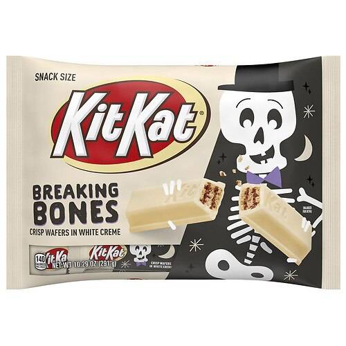 Order Kit Kat Breaking Bones, Snack Size Wafer Candy Bars, Halloween, Small Bag White Creme - 10.29 oz food online from Walgreens store, San Jose on bringmethat.com