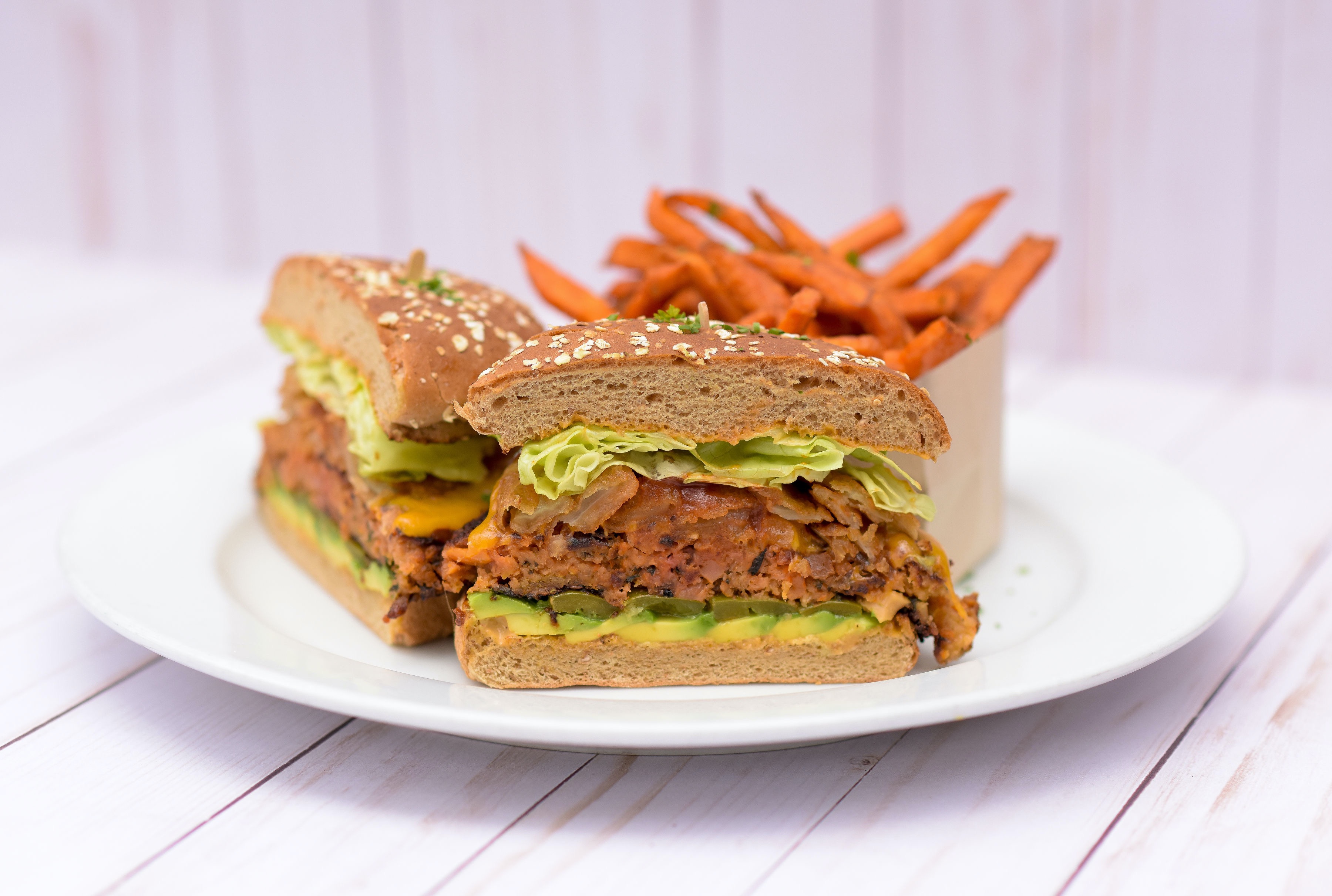 Order BBQ Veggie Burger food online from Cafe Vida store, Pacific Palisades on bringmethat.com