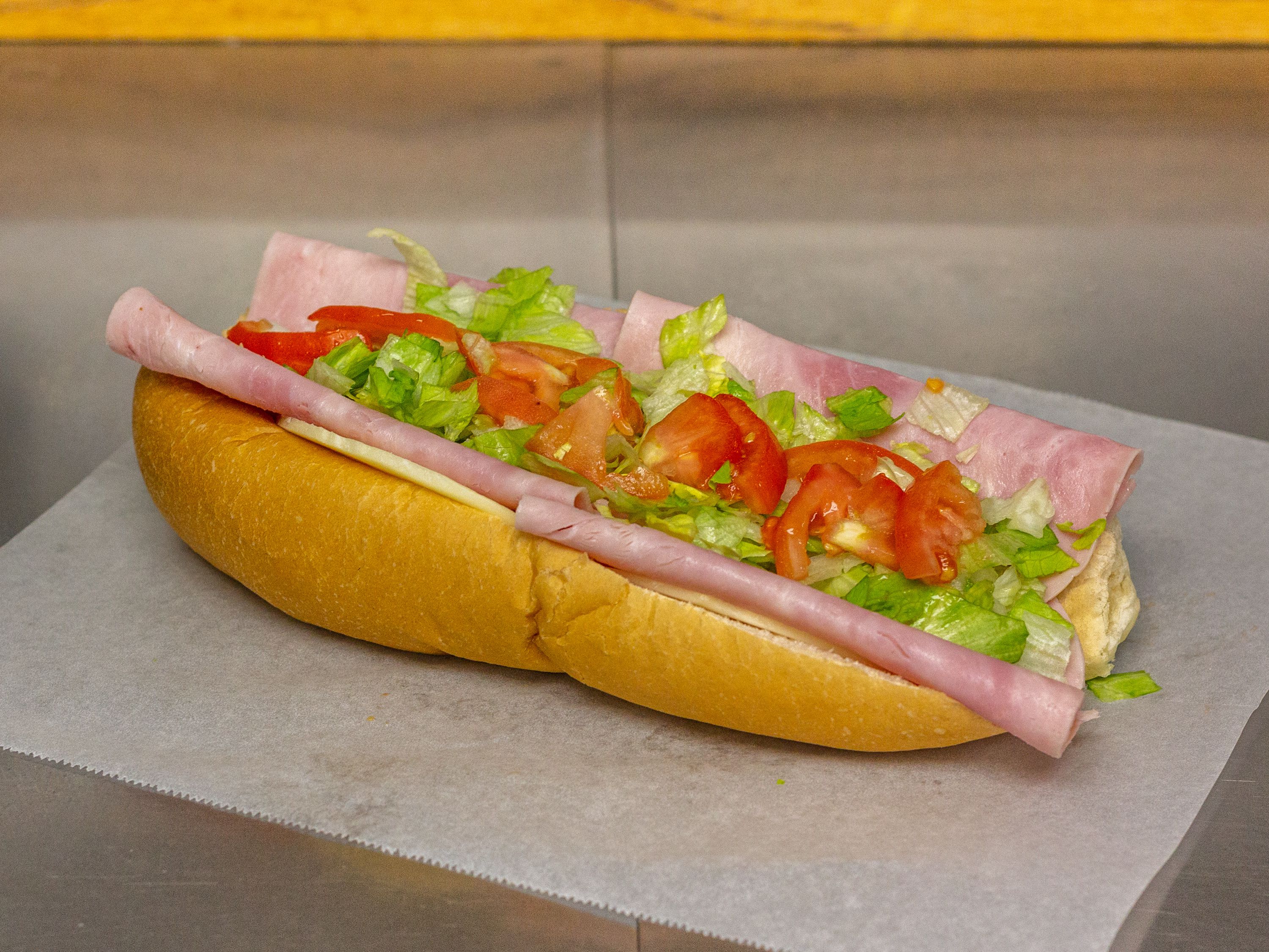 Order Ham and Provolone Sandwich food online from Wavy Baby Subs store, Millbury on bringmethat.com