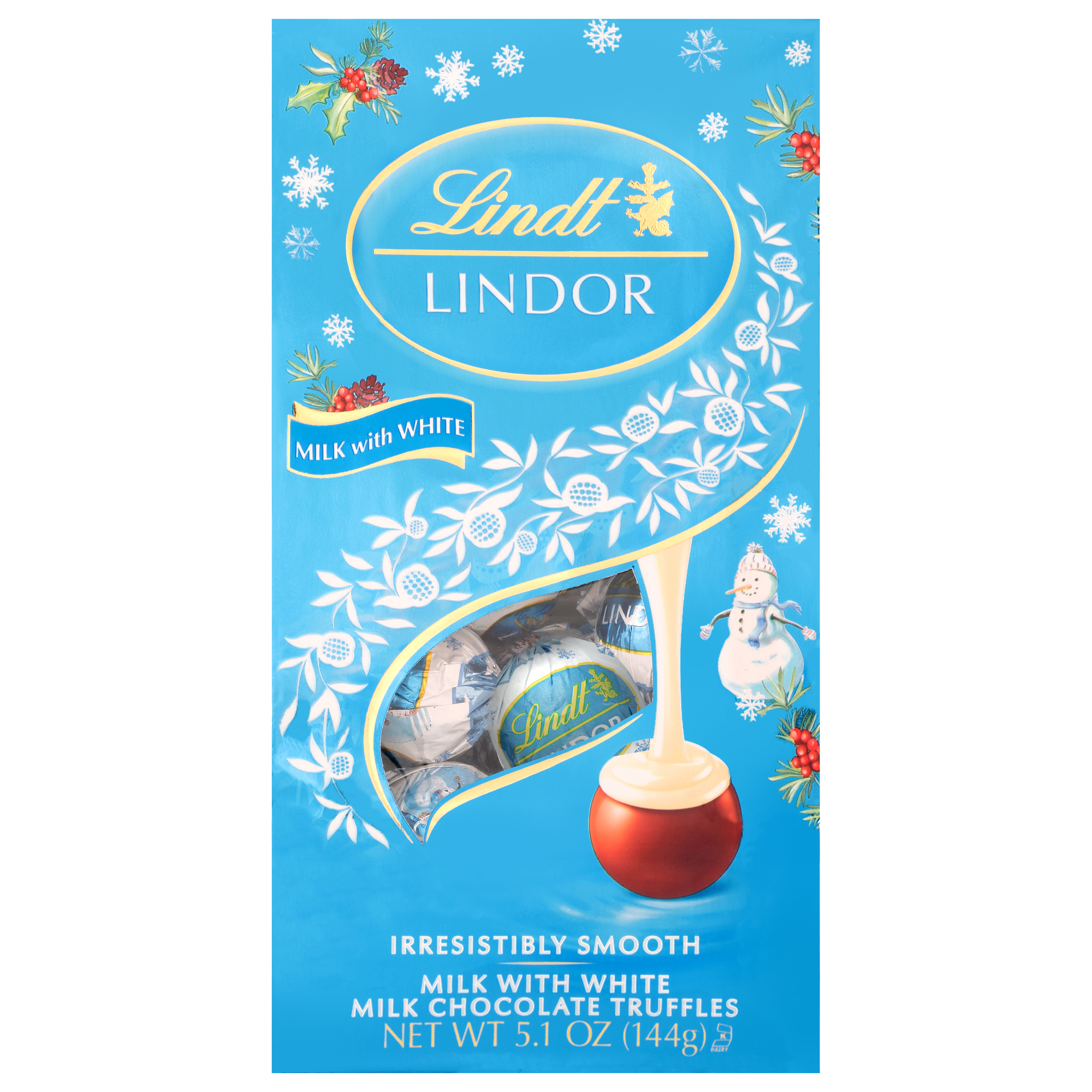 Order Lindor Milk With White Snowman Truffles - 5.1 oz food online from Bartell store, Edmonds on bringmethat.com