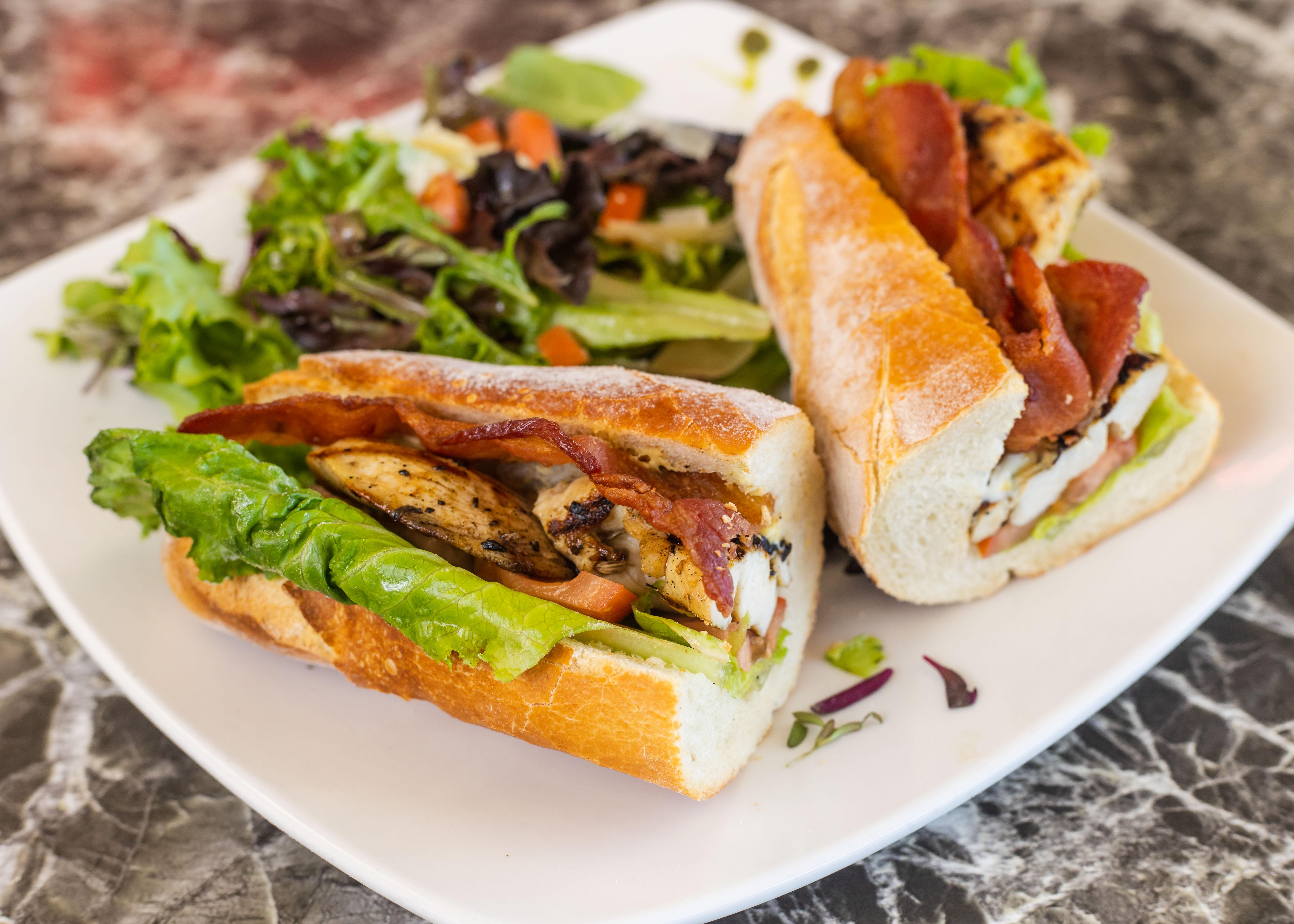 Order Le Chicken & Bacon Sandwich food online from Rendez Vous store, Corona Del Mar on bringmethat.com