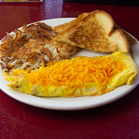 Order Omelette food online from The Hut Diner store, San Antonio on bringmethat.com