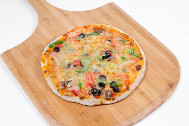 Order Veggie Pizza* food online from Olive Oil Mediterranean Grill store, Irvine on bringmethat.com