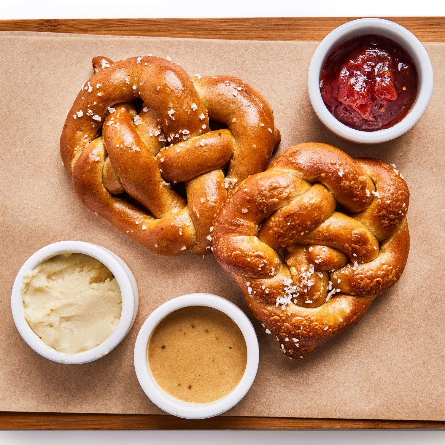 Order Fresh Baked Pretzel (limited quantity) food online from Steins Beer Garden & Restaurant store, Mountain View on bringmethat.com