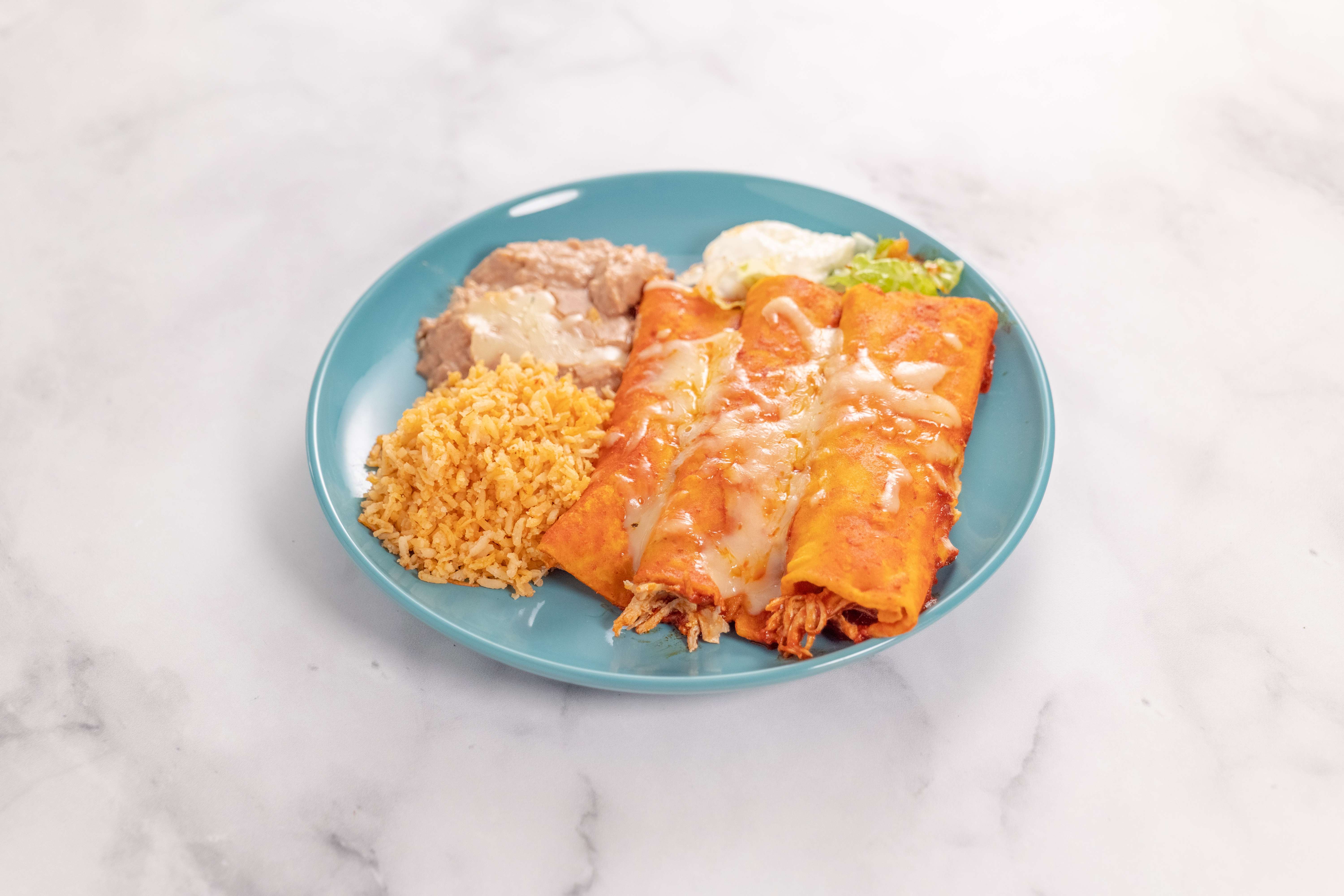 Order 3 Enchiladas food online from Los Arcos store, Sunland on bringmethat.com