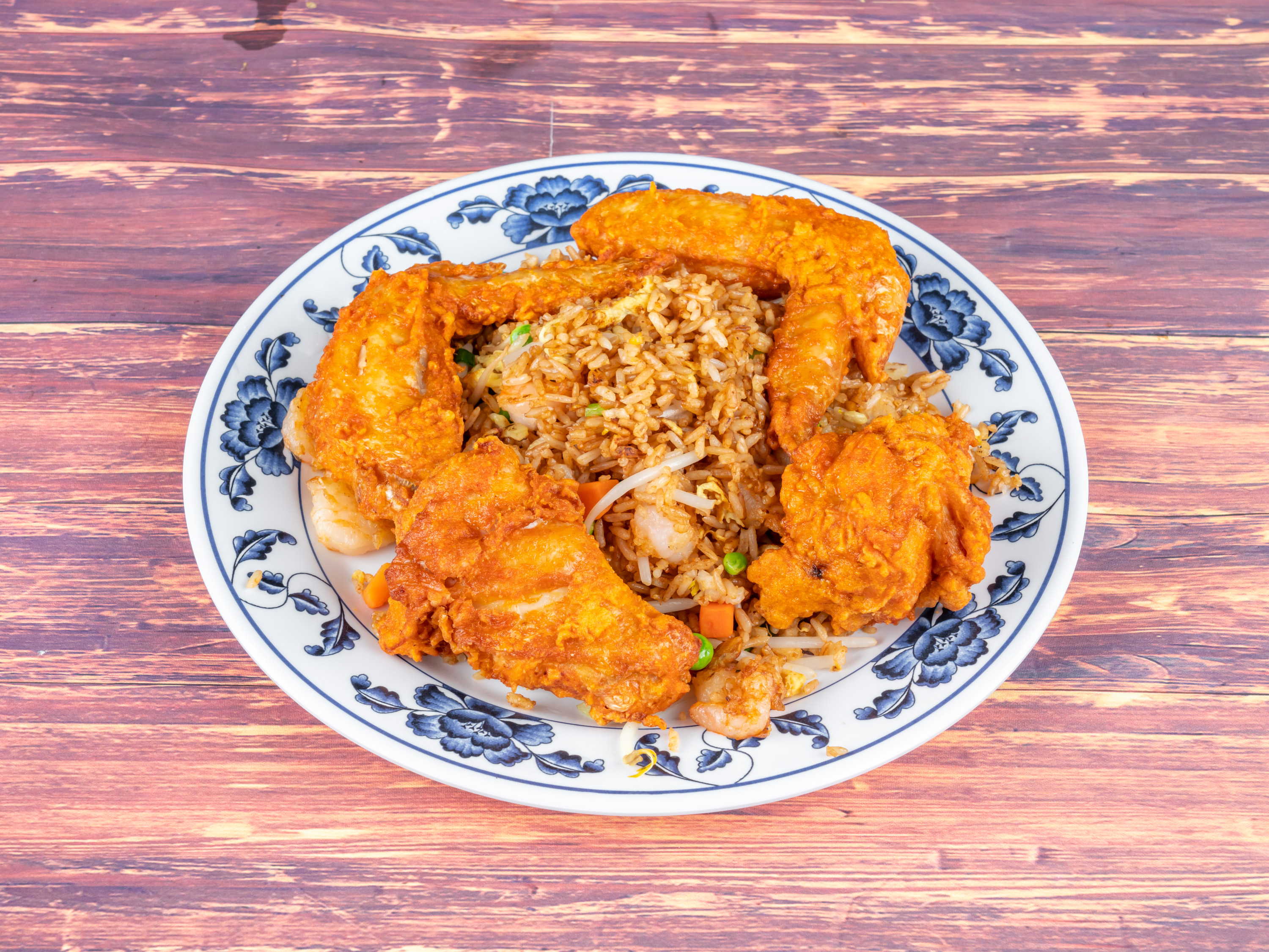 Order 4 Wings with Shrimp Fried Rice food online from Perla Chinese Kitchen store, Houston on bringmethat.com