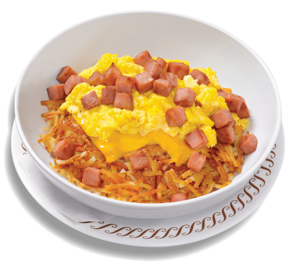 Order Ham Egg & Cheese Hashbrown Bowl food online from Waffle House store, Centerville on bringmethat.com
